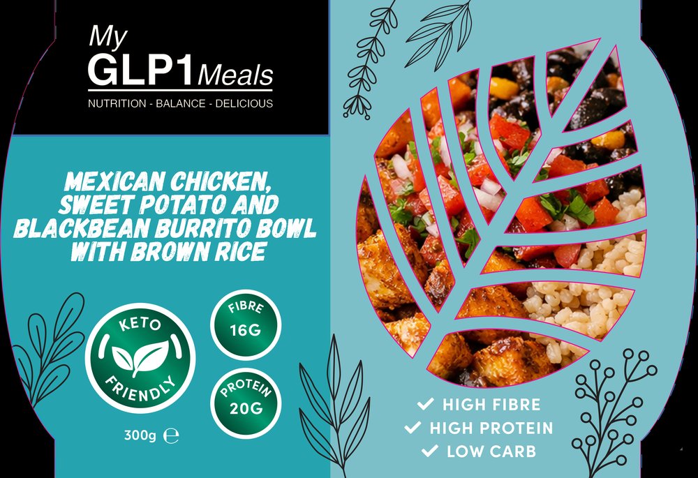Mexican Chicken, Sweet Potato and Black Bean Burrito Bowl with Brown Rice