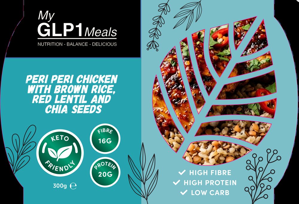 Peri Peri Chicken with Brown Rice, Red Lentil and Chia Seeds (Source Fibre)